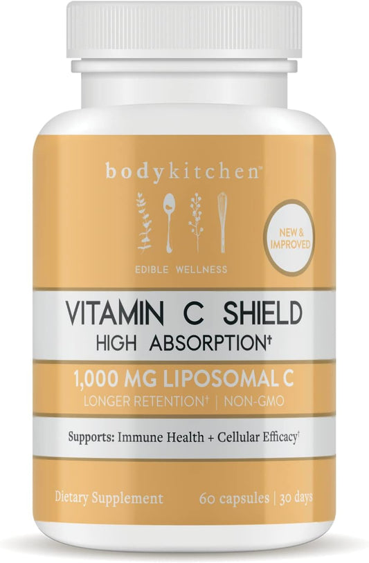 High Absorption Liposomal Vitamin C Shield with 1000mg PureWay-C for Immune Health - 60 Veggie Caps