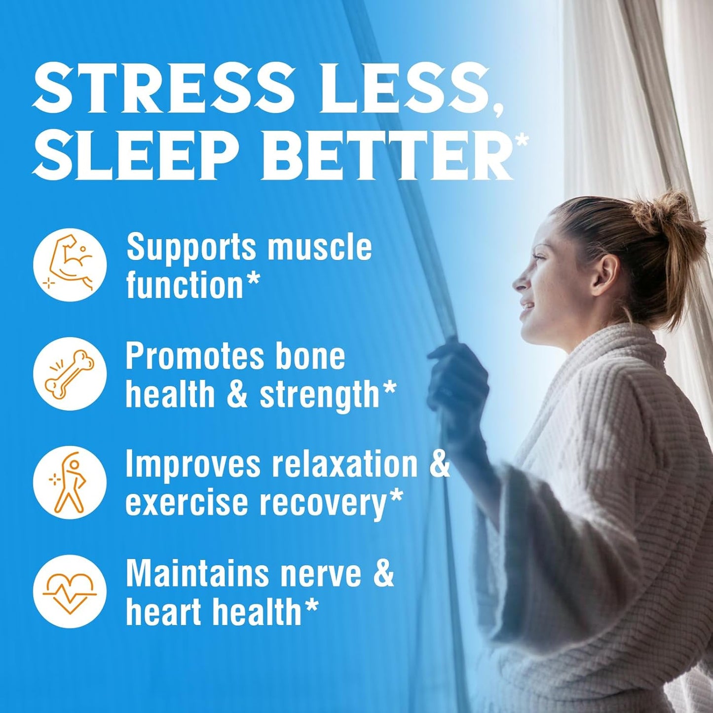 High Absorption Magnesium Complex Supplement for Sleep, Nerve & Muscle Health - 1160mg, 90 Vegan Capsules