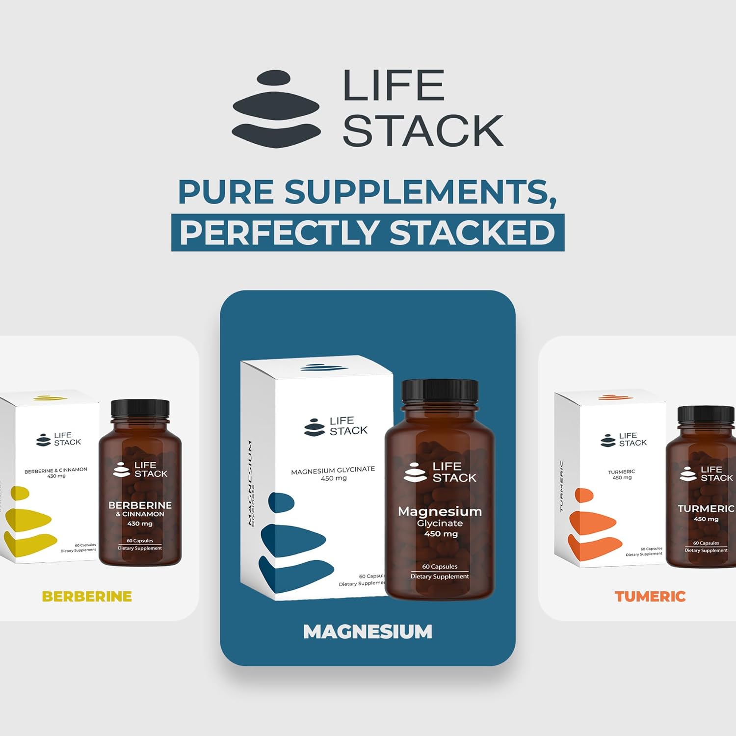 High Absorption Magnesium Glycinate 450mg Capsules for Muscle, Stress, and Bone Health - Non-GMO & Gluten-Free Formula - 60 Count