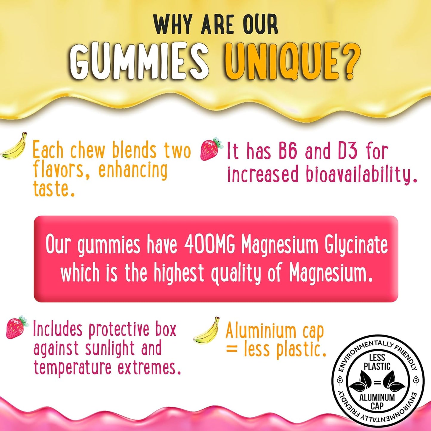 High Absorption Magnesium Glycinate Gummies 400MG for Sleep, Calm, & Muscle Relaxation - Kids, Teens, Adults - B6 & D3 - Gelatin Free - 120 Count