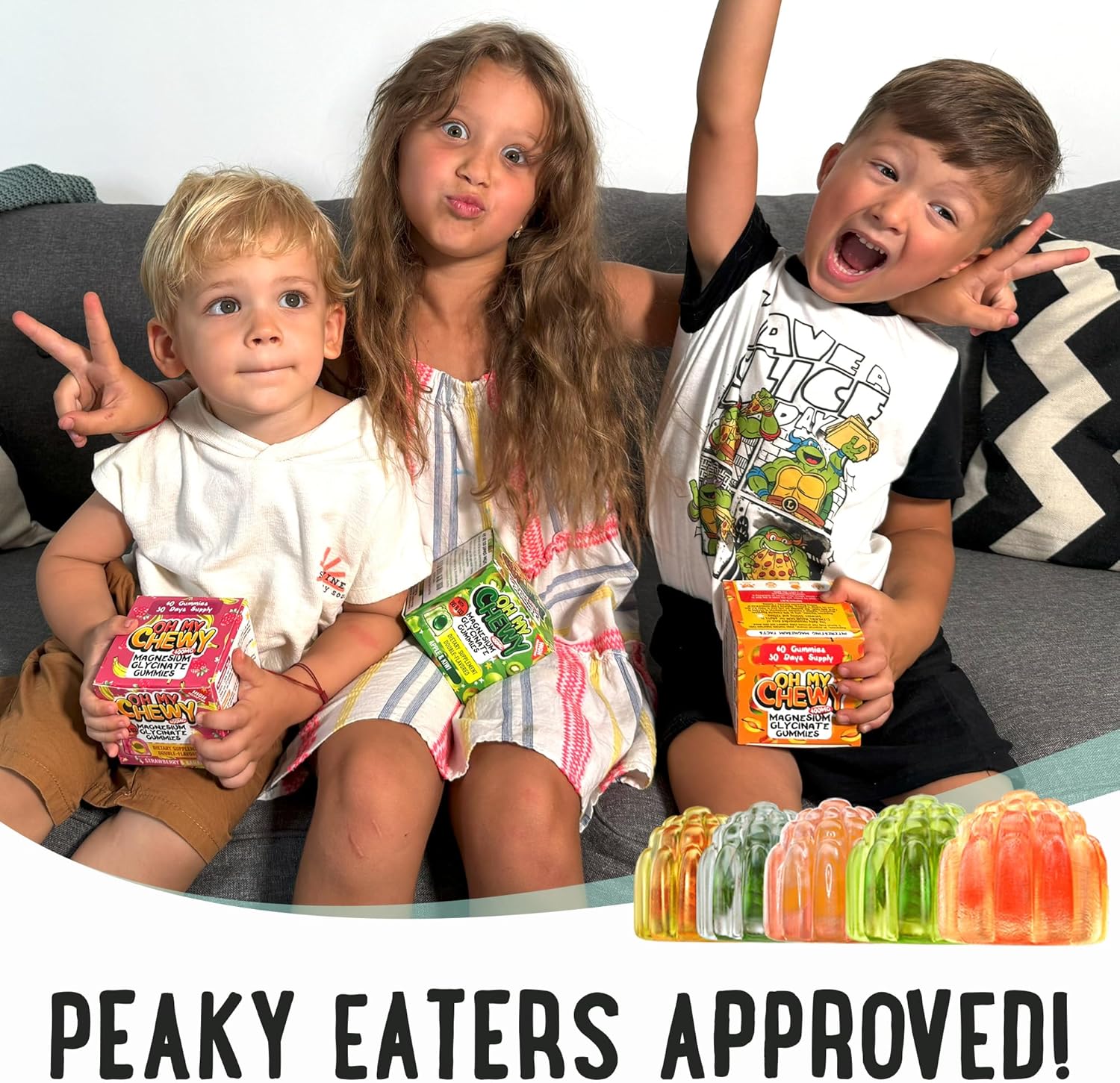 High Absorption Magnesium Glycinate Gummies 400MG with B6 & D3 - Sleep, Calm, Muscle Relaxation - Gelatin Free - 120 Count