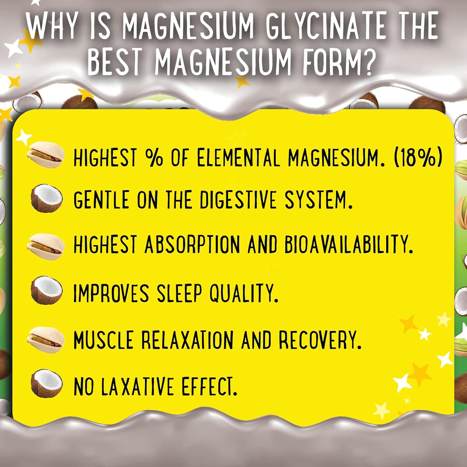 High Absorption Magnesium Glycinate Gummies 400MG with B6 & D3 - Sleep, Calm, Muscle Relaxation - Gelatin Free - 120 Count