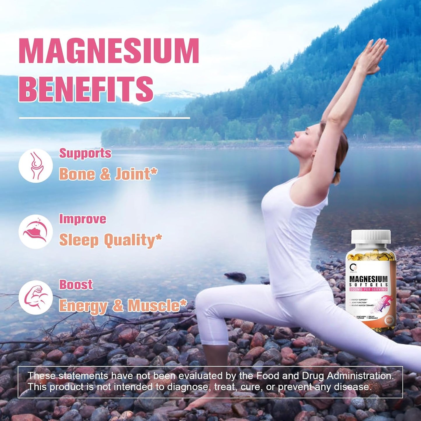 High Absorption Magnesium Glycinate Softgels for Energy and Joint Support - 120 Count Non-GMO Vegan Capsules for Men & Women - BoostGo Australia