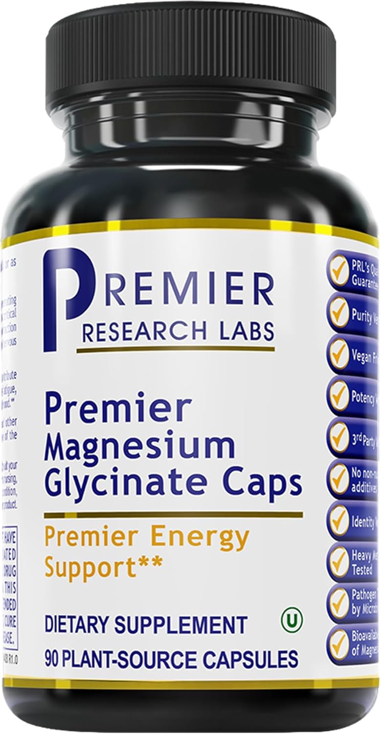 High Absorption Magnesium Glycinate Supplement - Pure, Chelated, Vegan, 90 Capsules - Supports Sleep Quality and Energy Levels