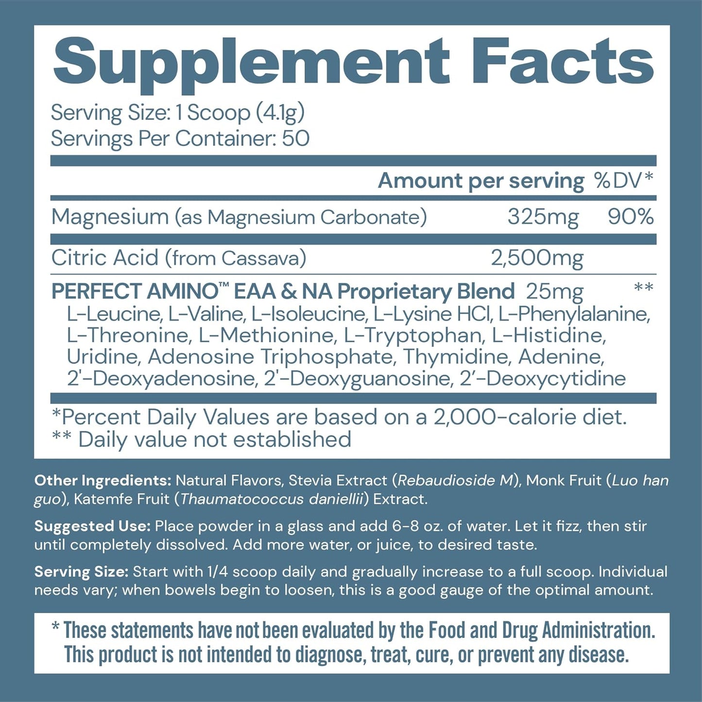 High Absorption Magnesium Powder with PerfectAmino for Sleep Support - Berry Lemon Flavor - 50 Servings