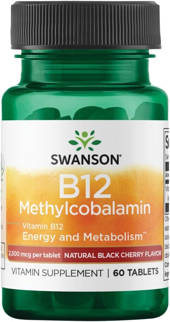 High Absorption Methylcobalamin Vitamin B-12 2.5mg Tablets by Swanson - 60 Count