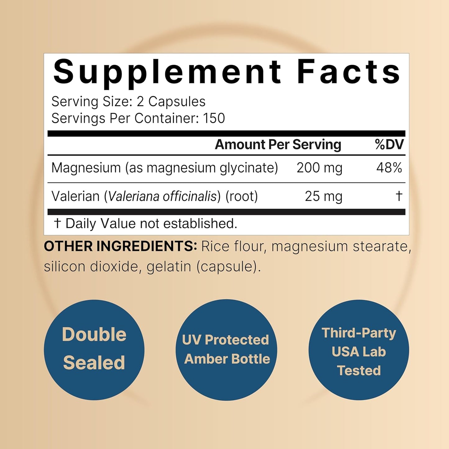 High Absorption NatureBell Pure Magnesium Glycinate with Valerian Root - 200mg, 300 Capsules - Chelated Mineral Supplement for Sleep - Non-GMO, Gluten Free