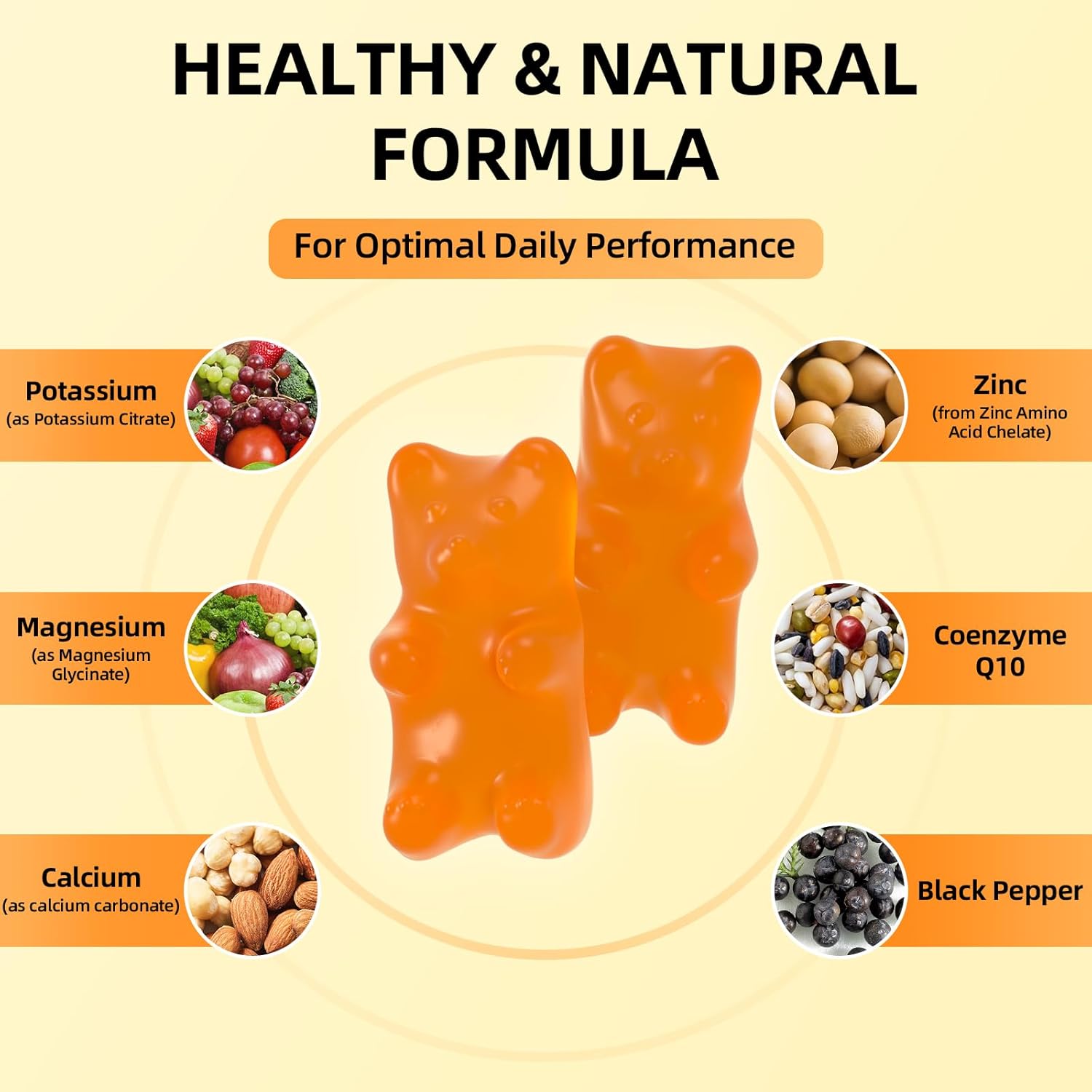 High Absorption Potassium Magnesium Gummies for Adults - 120 Count, Sugar-Free & Vegan Orange Flavor Supplement for Leg Cramps & Immune Health by GrnLife