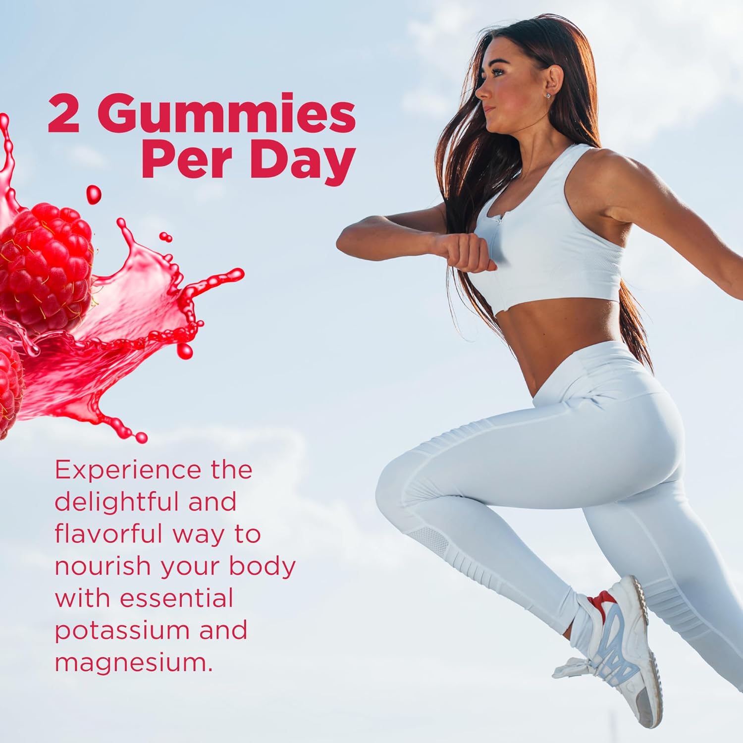 High Absorption Potassium Magnesium Gummies with Vitamin D3 B6 C - 99mg Potassium, 250mg Magnesium Glycinate - Chewable Supplements for Adults & Kids