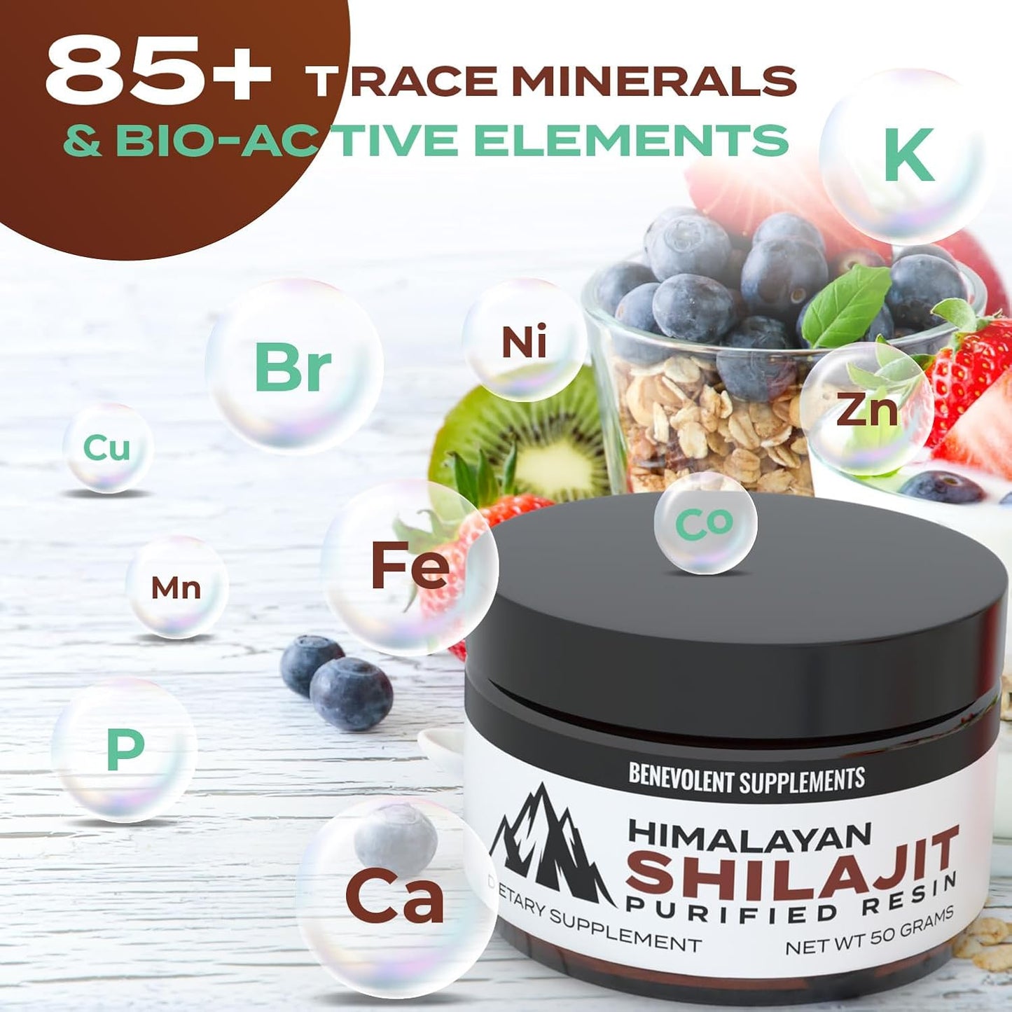 High Absorption Premium Magnesium Glycinate and Himalayan Shilajit Resin Capsules - 8 Months Supply with Chelated Buffered Glycinate Formula for Energy and Immune Support