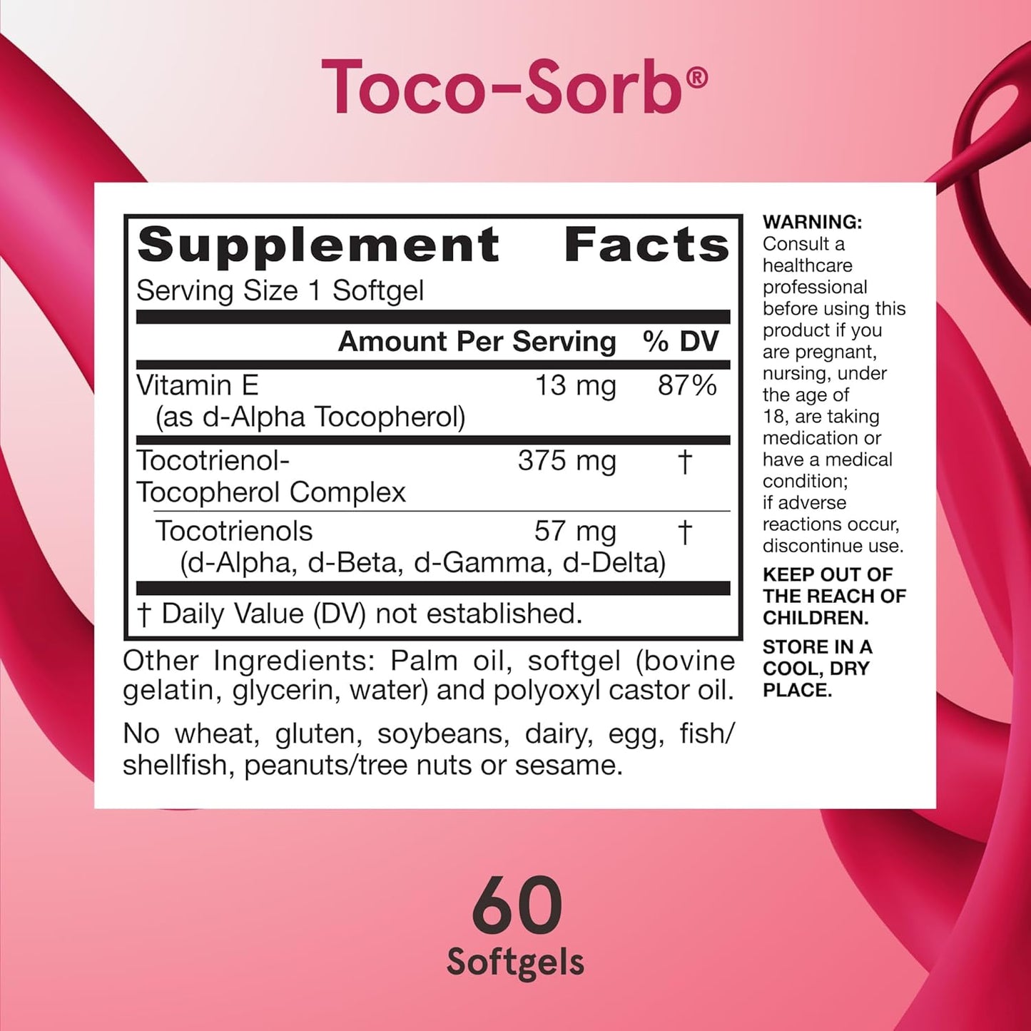 High Absorption Tocotrienol-Tocopherol Complex for Cardiovascular Health & Brain Function, 60 Softgels