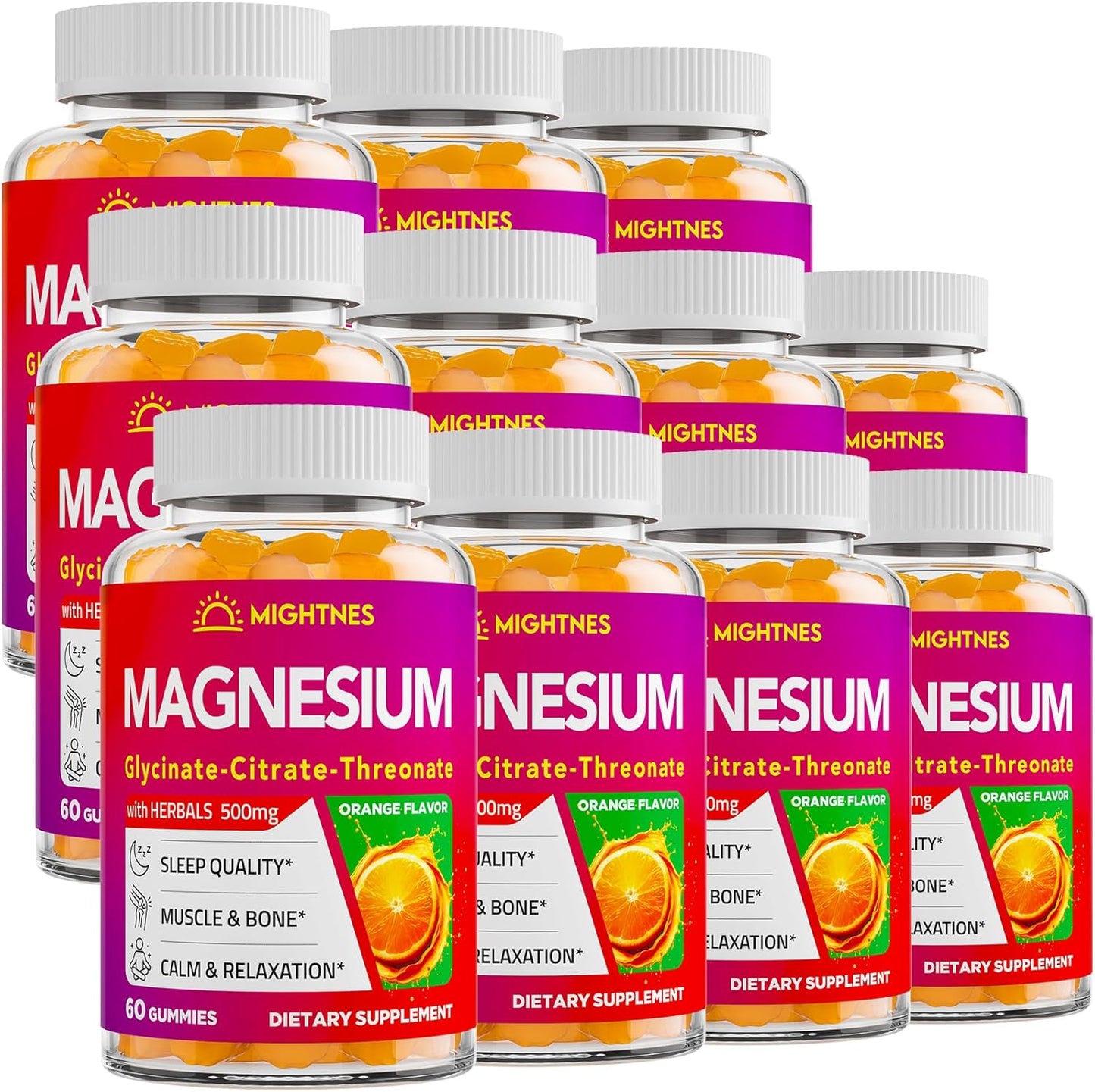 High Absorption Triple Magnesium Complex Gummies with Ashwagandha for Adults - 1500mg - 660 Gummies