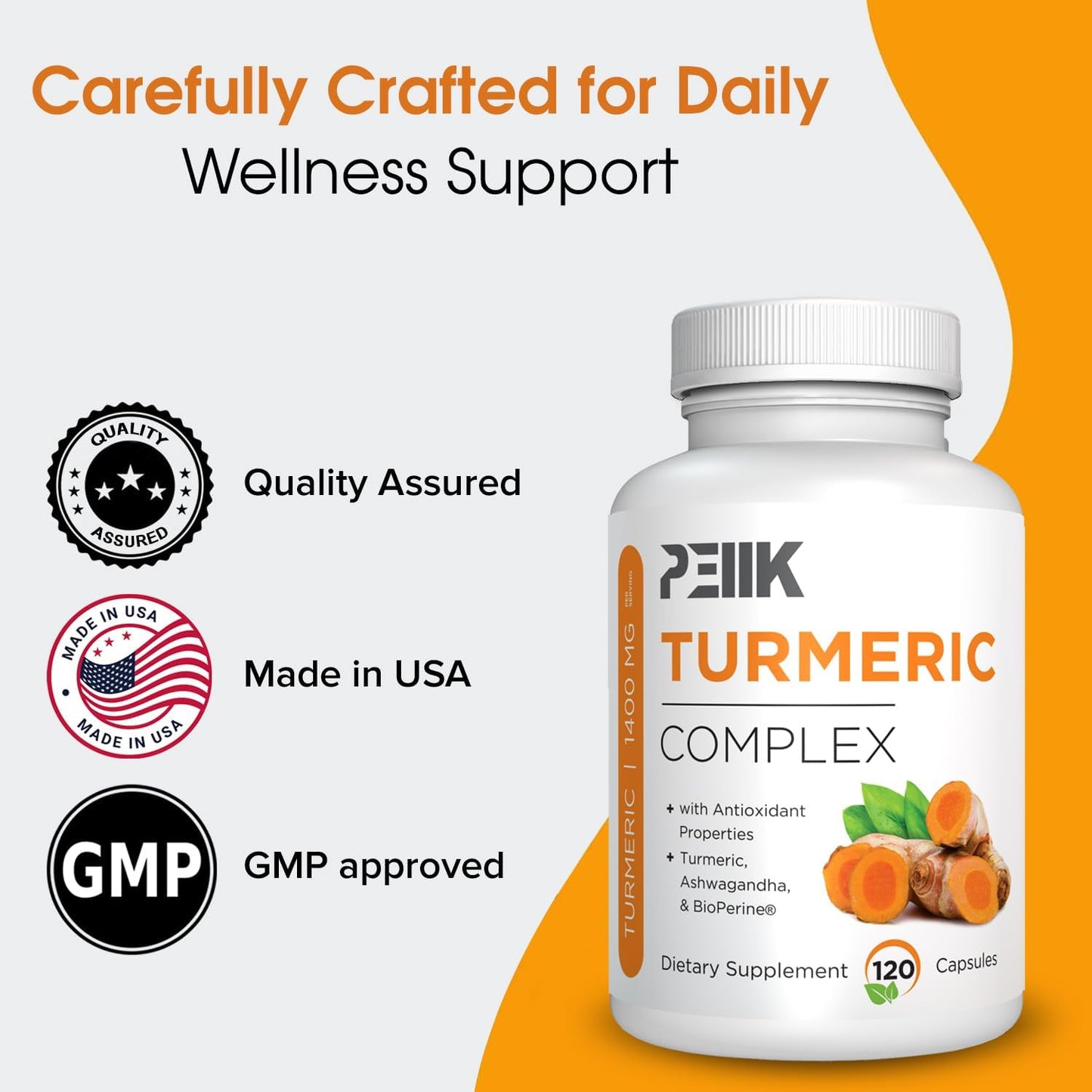 High Absorption Turmeric Curcumin Capsules with BioPerine & Ashwagandha - 95% Curcuminoids - Joint Support - 120 Caps
