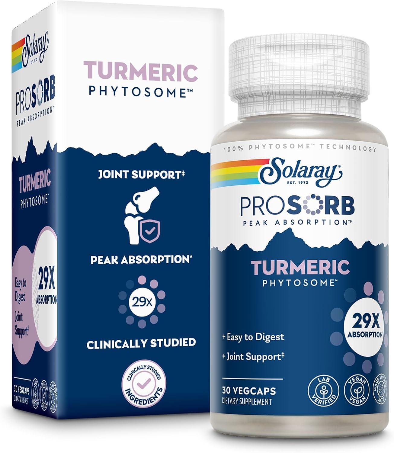 High Absorption Turmeric Phytosome 500 mg Capsules for Joint Support - Vegan & Soy-Free - 30 Servings - 60-Day Guarantee