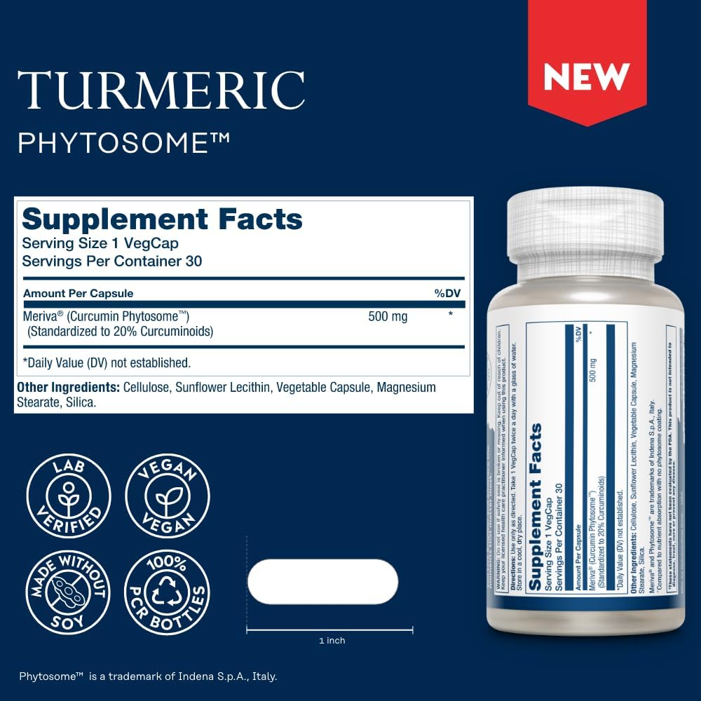 High Absorption Turmeric Phytosome 500 mg Capsules for Joint Support - Vegan & Soy-Free - 30 Servings - 60-Day Guarantee