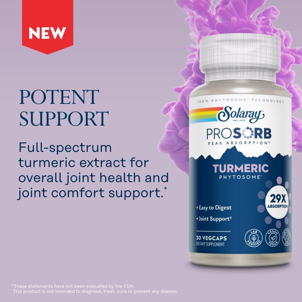 High Absorption Turmeric Phytosome 500 mg Capsules for Joint Support - Vegan & Soy-Free - 30 Servings - 60-Day Guarantee