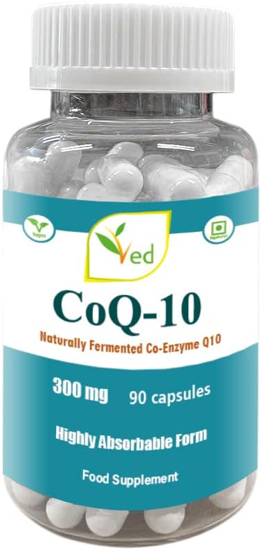 High Absorption Vegetarian CoQ10 Dietary Supplement - 300mg, 90 Veggie Capsules - Gluten Free