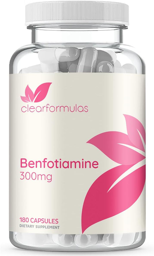 High Absorption Vitamin B1 Benfotiamine 300mg Supplement for Heart and Nerve Support - Vegan Non-GMO Gluten Free - Fat Soluble Thiamine B1 (180 Servings)