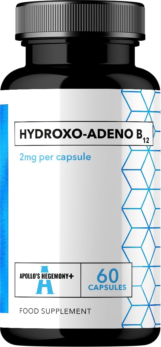 High Absorption Vitamin B12 Capsules - Vegan 2mg Hydroxo-Adeno - 60 Count - 2 Month Supply - Supports Red Blood Cells and Energy