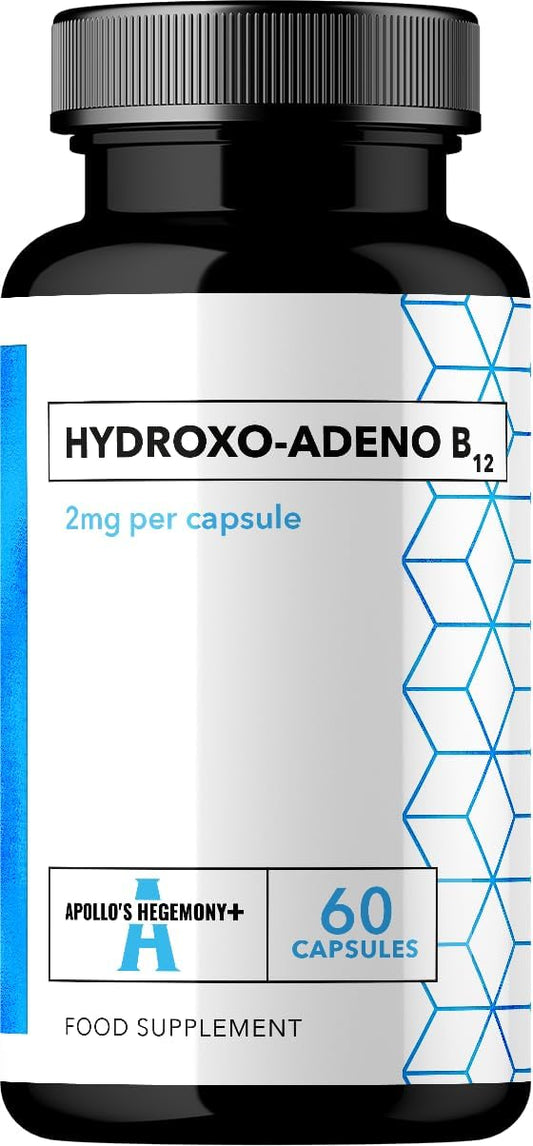 High Absorption Vitamin B12 Capsules - Vegan 2mg Hydroxo-Adeno - 60 Count - 2 Month Supply - Supports Red Blood Cells and Energy