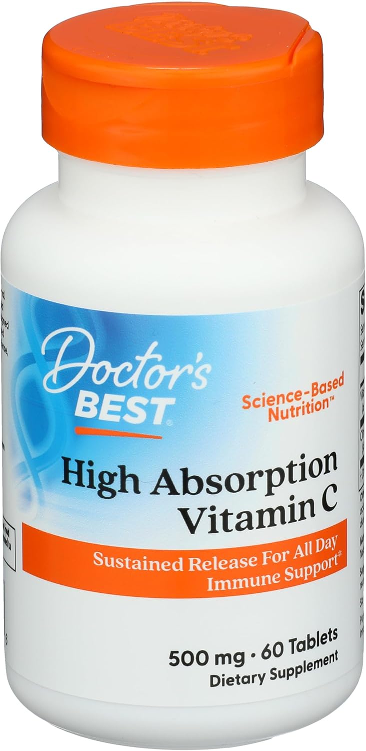 High Absorption Vitamin C Sustained Release Tablets for Immune Support - Non-GMO, Gluten Free, Soy Free, Vegan - 60 Tablets by Doctor's BEST