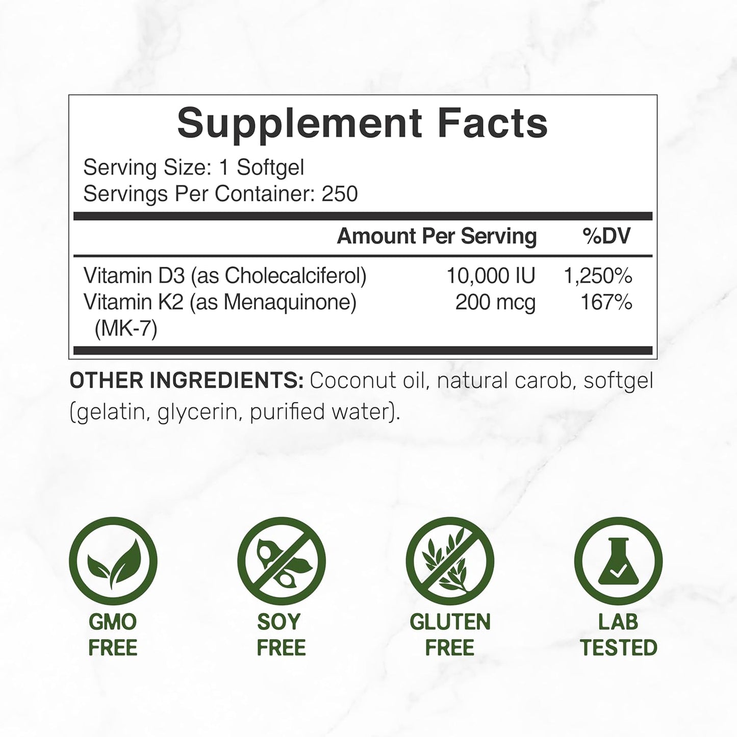 High Absorption Vitamin D3 10,000iu & K2 200mcg Softgels Bundle with Berberine & Yohimbine - Essential Sunshine Vitamins with Coconut Oil - Hydrochloride HCl Forms for Maximum Benefits