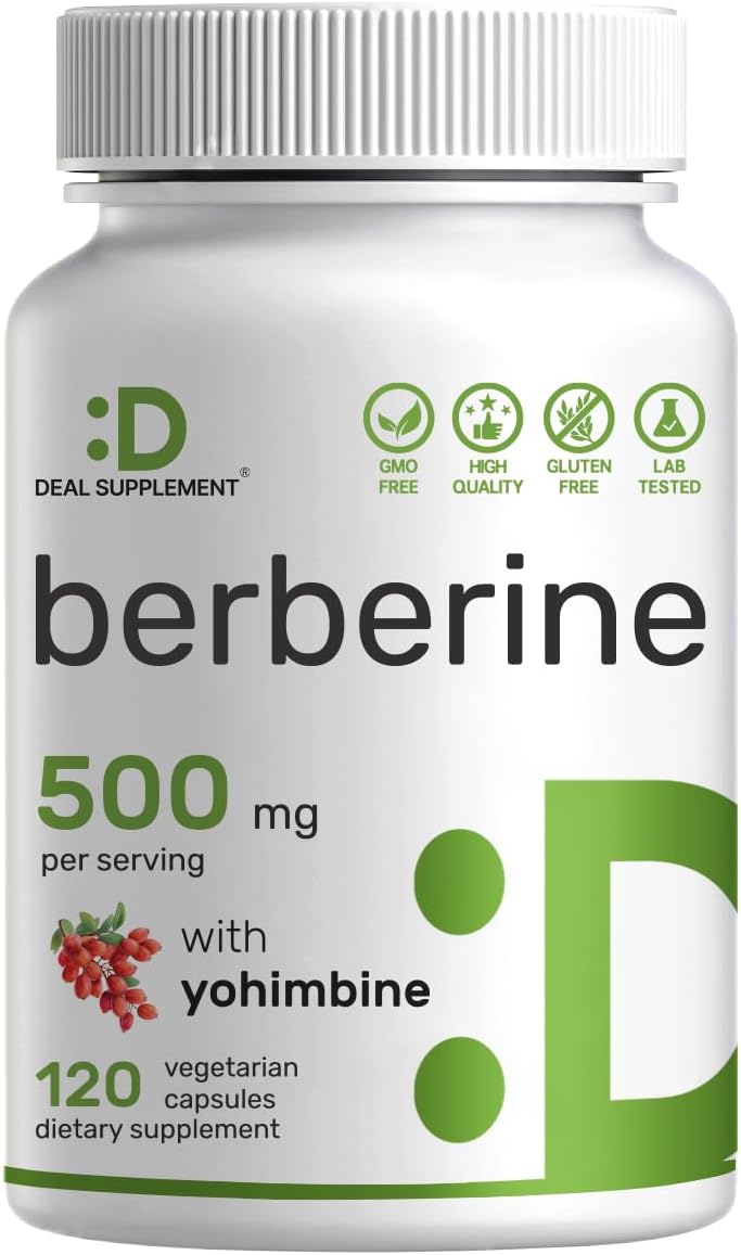 High Absorption Vitamin D3 10,000iu & K2 200mcg Softgels Bundle with Berberine & Yohimbine - Essential Sunshine Vitamins with Coconut Oil - Hydrochloride HCl Forms for Maximum Benefits