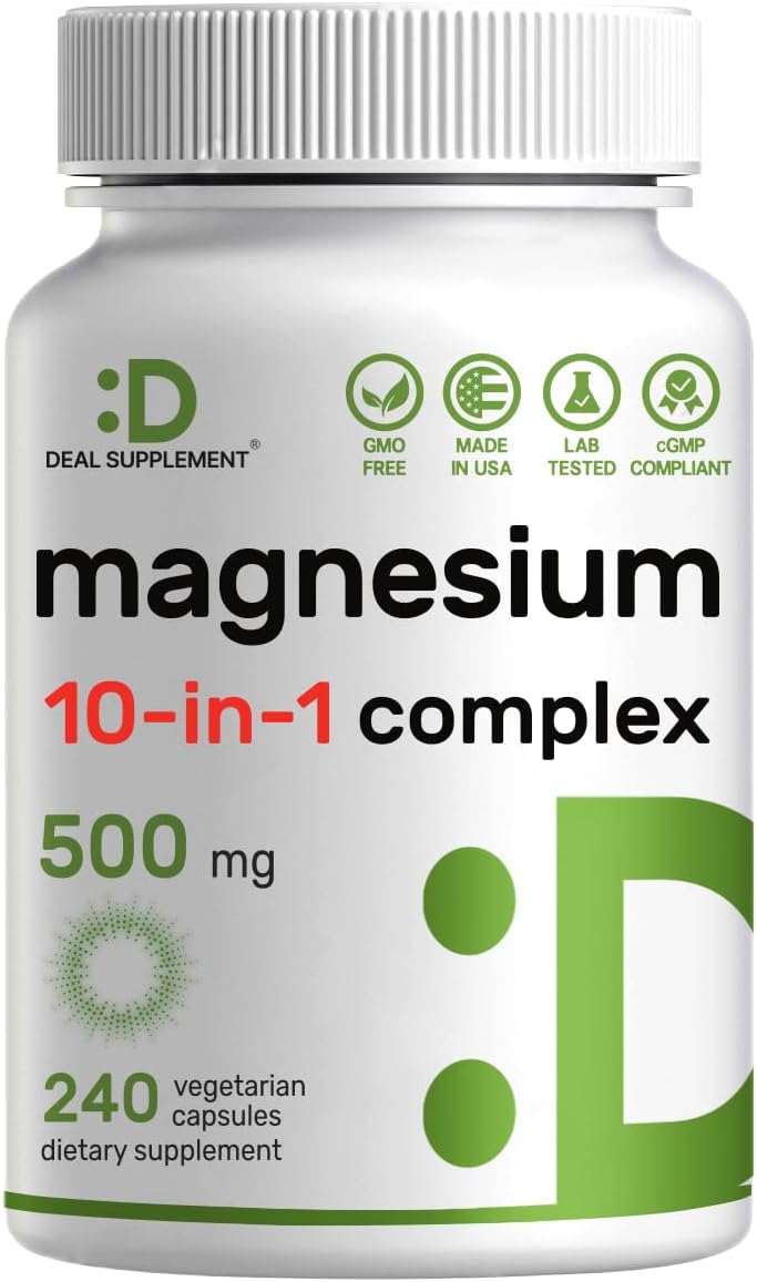 High Absorption Vitamin D3 and K2 Bundle with Magnesium Complex - Sunshine Vitamins with Coconut Oil - Chelated Minerals - 10-in-1 Formula