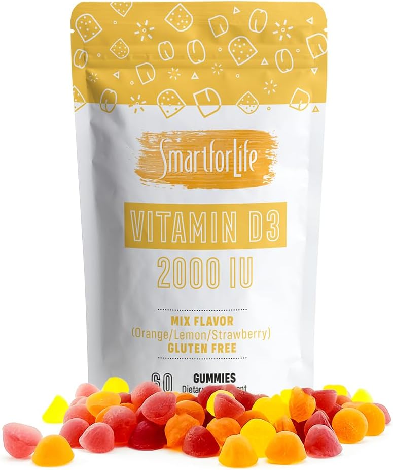 High Absorption Vitamin D3 Gummies for Immune Support & Bone Strength - 60 Count for Adults and Kids