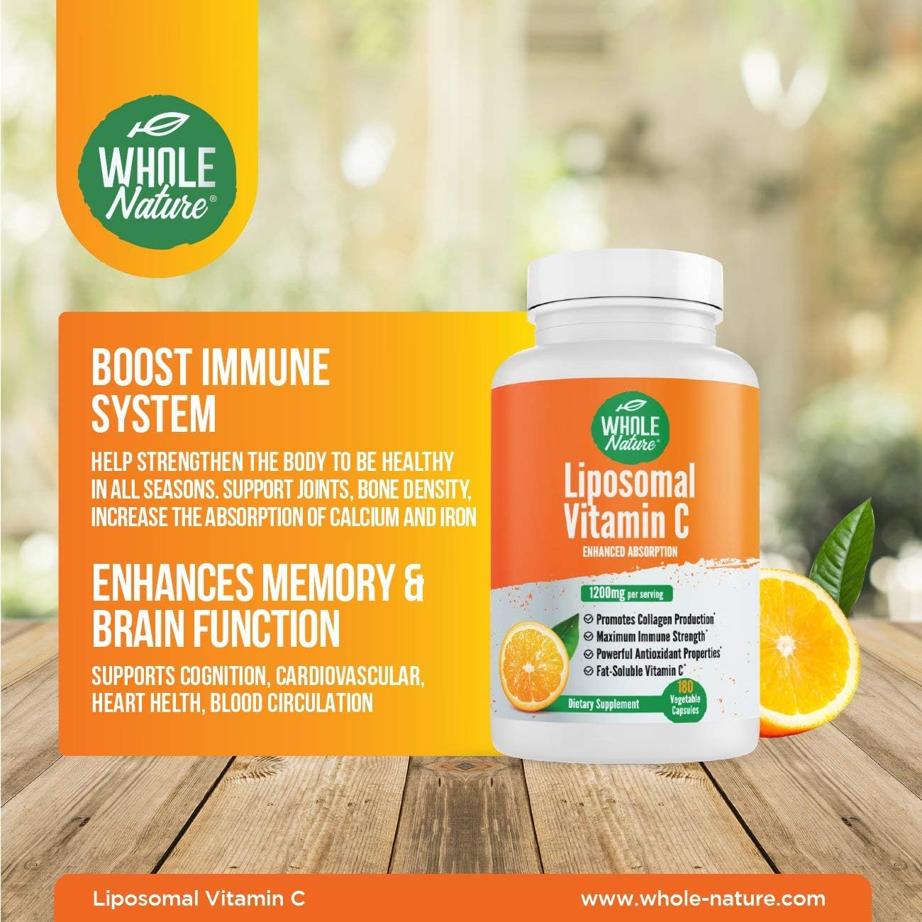 High Absorption Whole Nature Whole Food Multivitamin with Liposomal Vitamin C for Men and Women - Vegan Capsules
