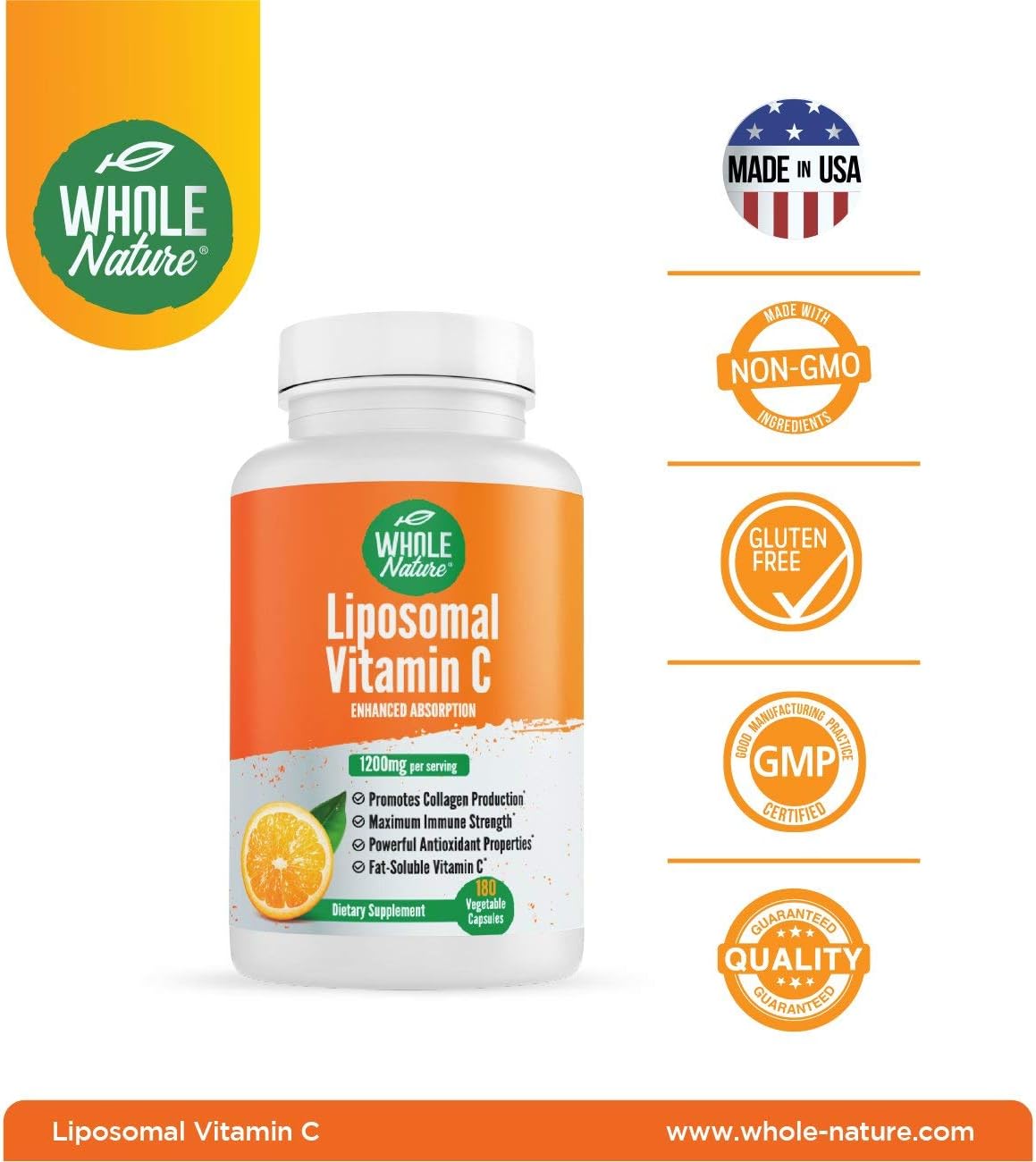 High Absorption Whole Nature Whole Food Multivitamin with Liposomal Vitamin C for Men and Women - Vegan Capsules