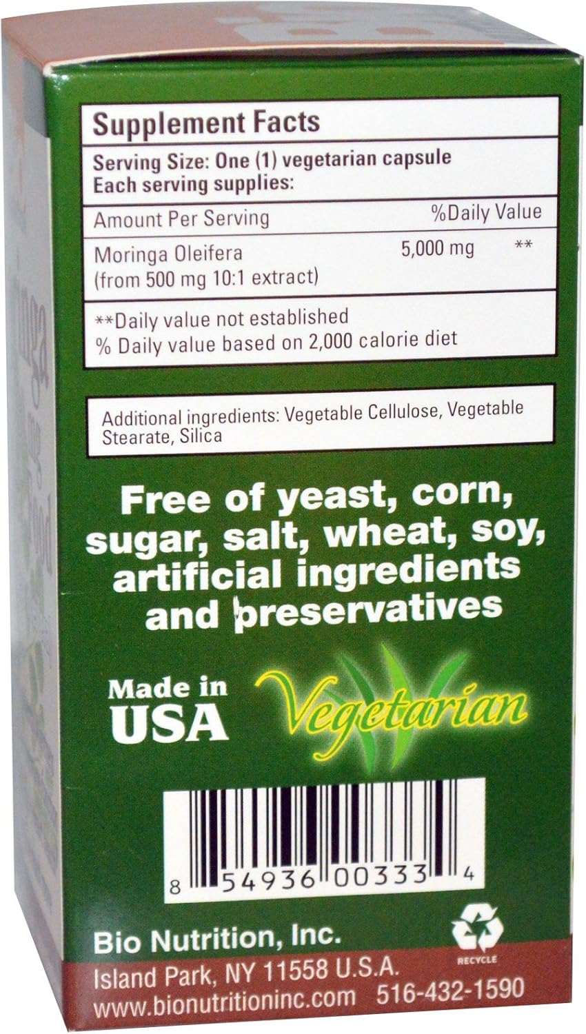 High Antioxidant Moringa Oleifera Supplement 5000mg - 90 Veg Capsules - Rich in Nutrients - With Quercetin - Supports Digestive Health - Immune System Boost