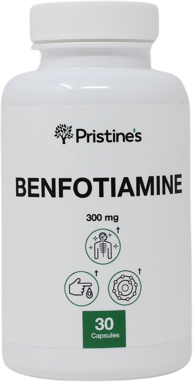 High Bioavailability Benfotiamine Supplement for Nerve Support - 300MG - 30 Day Supply - Vegan & Non-GMO - Pristine's
