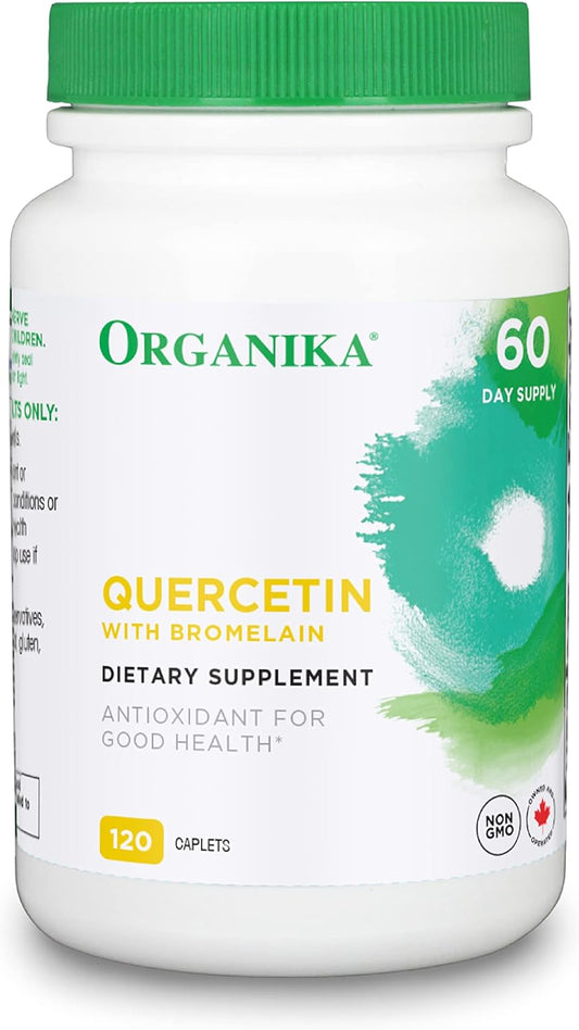 High Bioavailability Quercetin with Bromelain Tablets for Immune Support & Allergy Relief - 120 Count