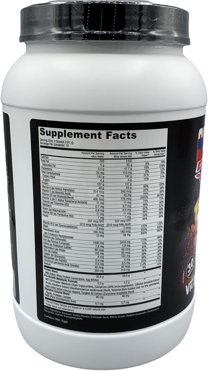 High-Calorie VITOL Russian Bear 5000 Chocolate Powder 4 lb for Muscle Building