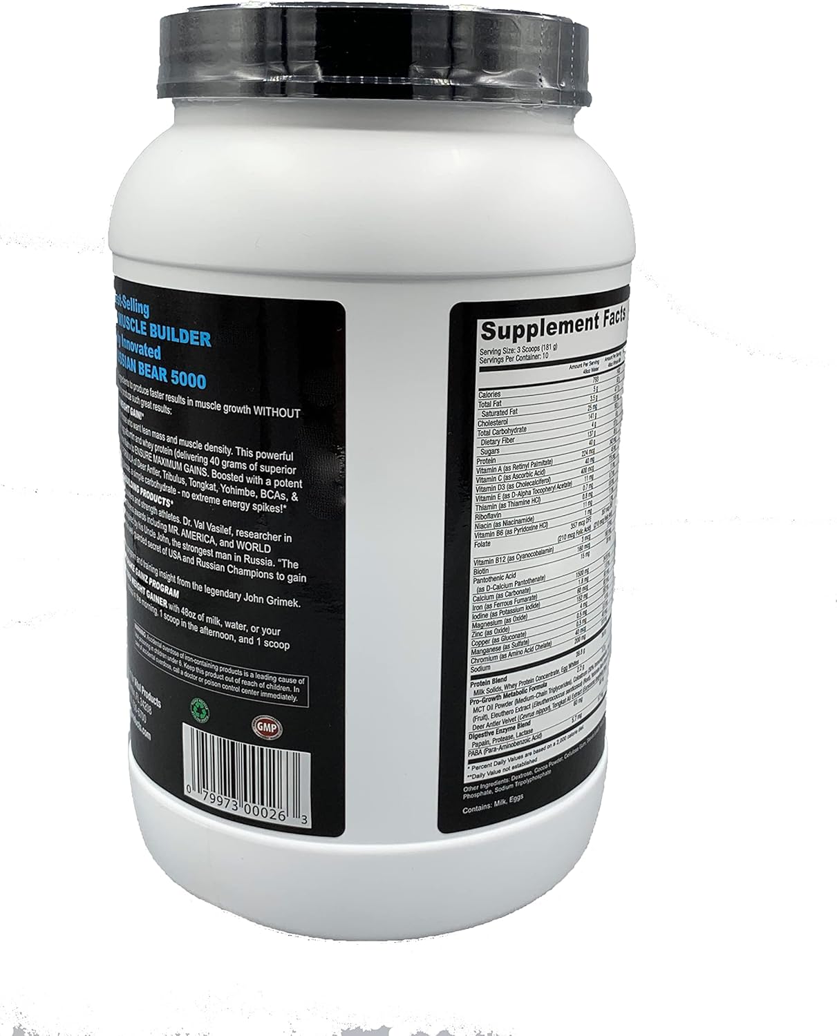 High-Calorie VITOL Russian Bear 5000 Chocolate Powder 4 lb for Muscle Building