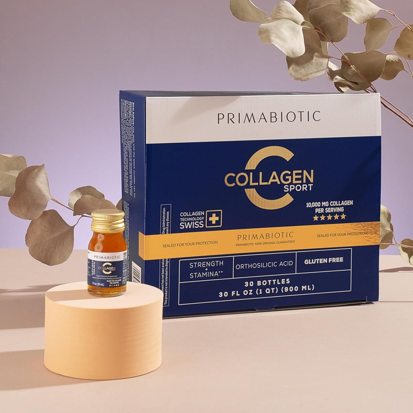 High Collagen Content Liquid Collagen Sport Drink - 10,000 Mg Per Serving with Vitamins and Orthosilicic Acid - 30 Bottles x 30 ML for Bone Health, Hair, and Nails