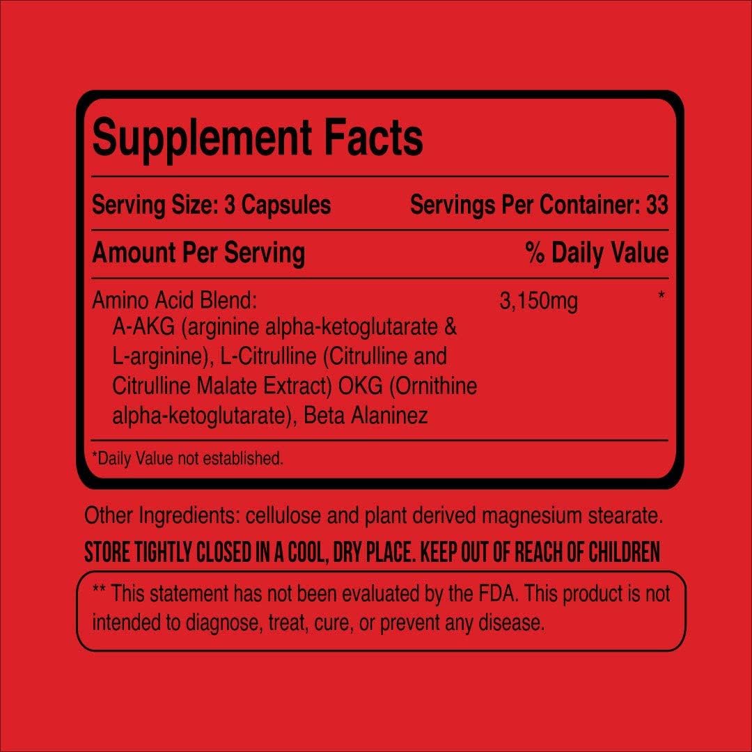 High Dose L-Arginine Nitric Oxide Supplement for Muscle Gains and Vascularity - GainsInBulk.com