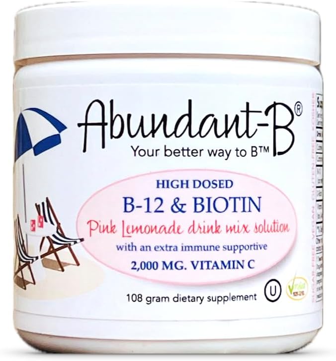 High-Dose Methyl B-12 and Biotin Pink Lemonade Energy Drink Mix - Delicious Flavor with Added Benefits in Every Sip