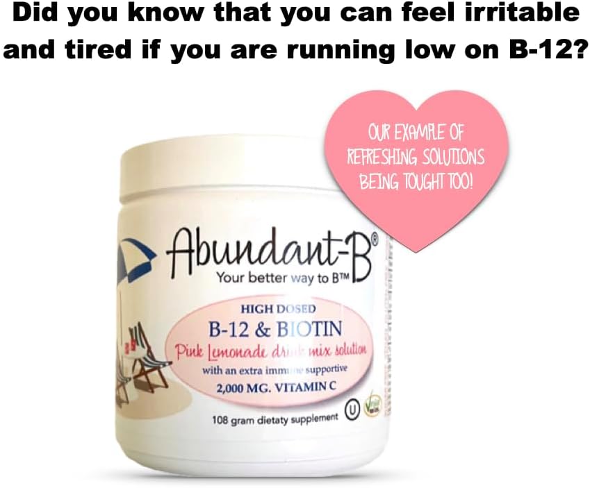 High-Dose Methyl B-12 and Biotin Pink Lemonade Energy Drink Mix - Delicious Flavor with Added Benefits in Every Sip