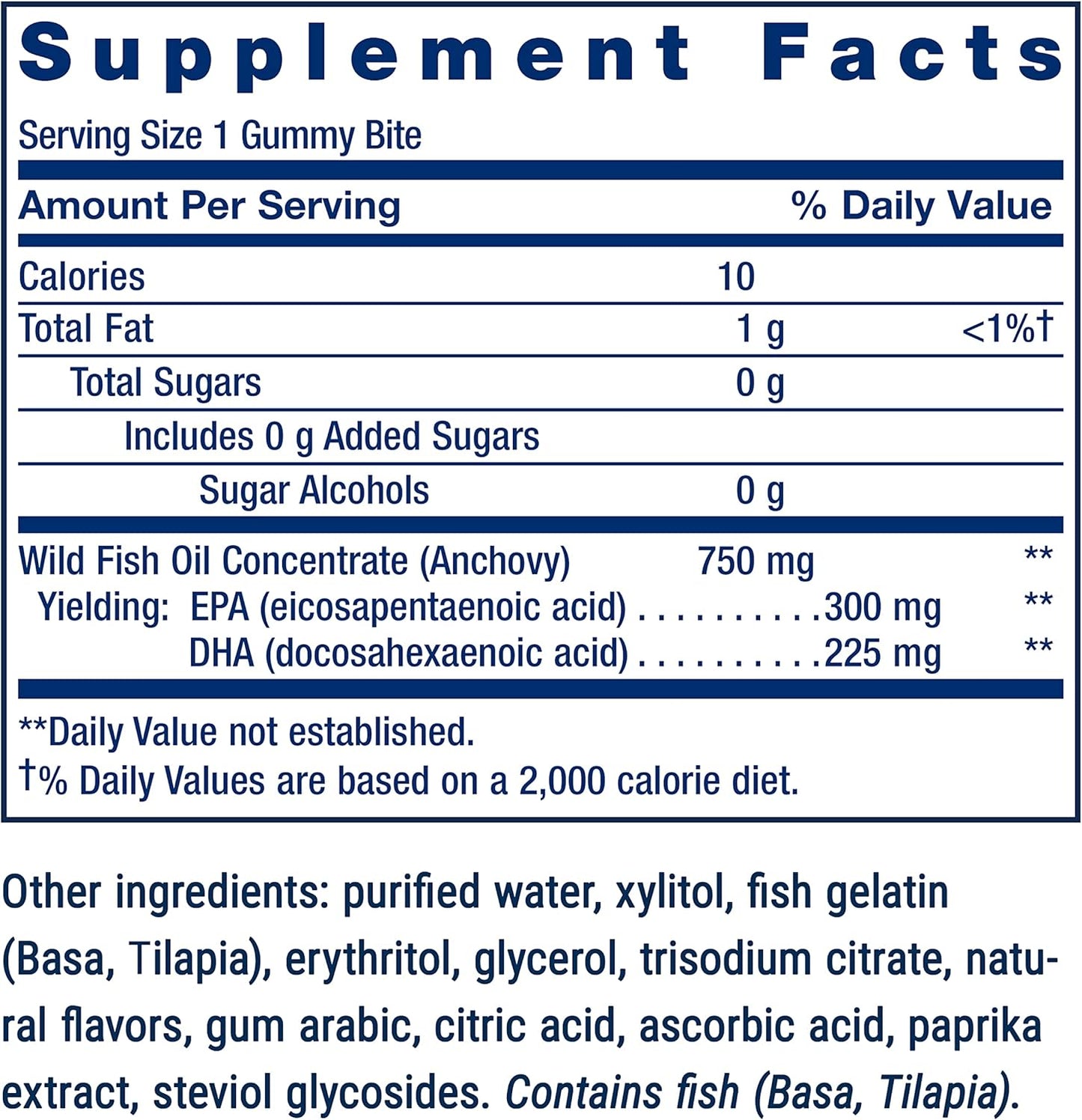 High-Dose Omega-3 Fish Oil Gummy Bites with EPA DHA Fatty Acids - Non-GMO & Gluten Free - 36 Chewable Gummies