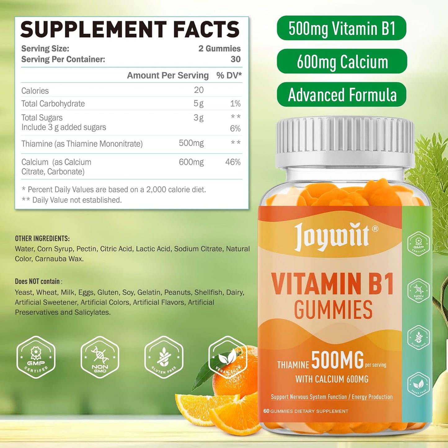 High-Dose Vitamin B1 Gummies for Energy and Wellness Boost