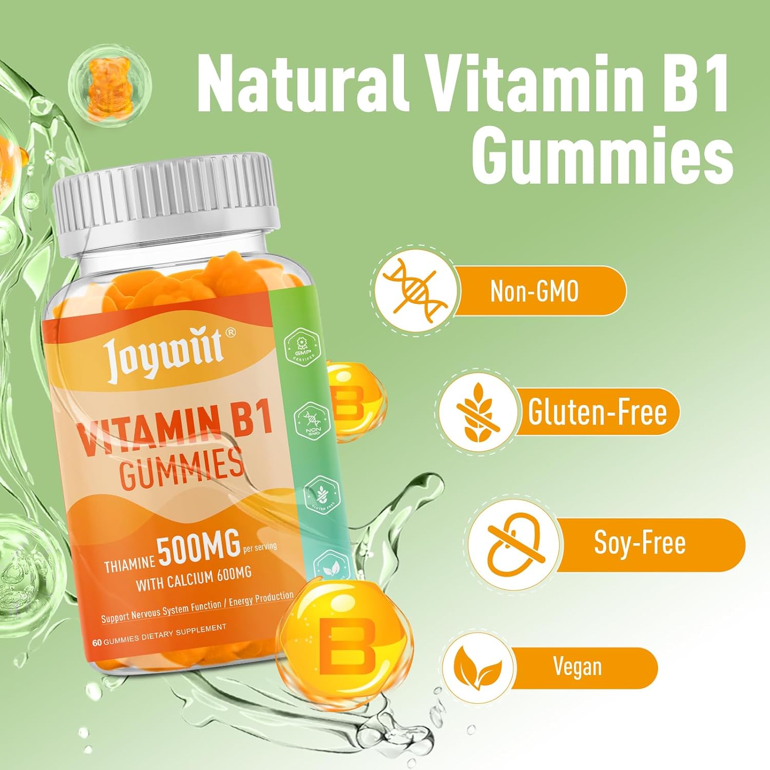 High-Dose Vitamin B1 Gummies for Energy and Wellness Boost