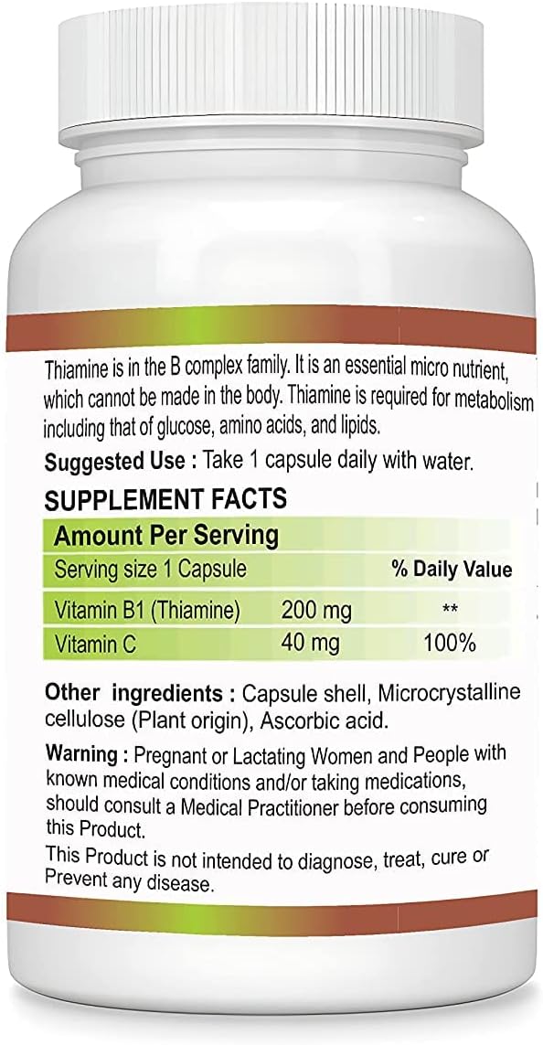 High Dose Vitamin B1 (Thiamine) Capsules - 90 Count by Kavir