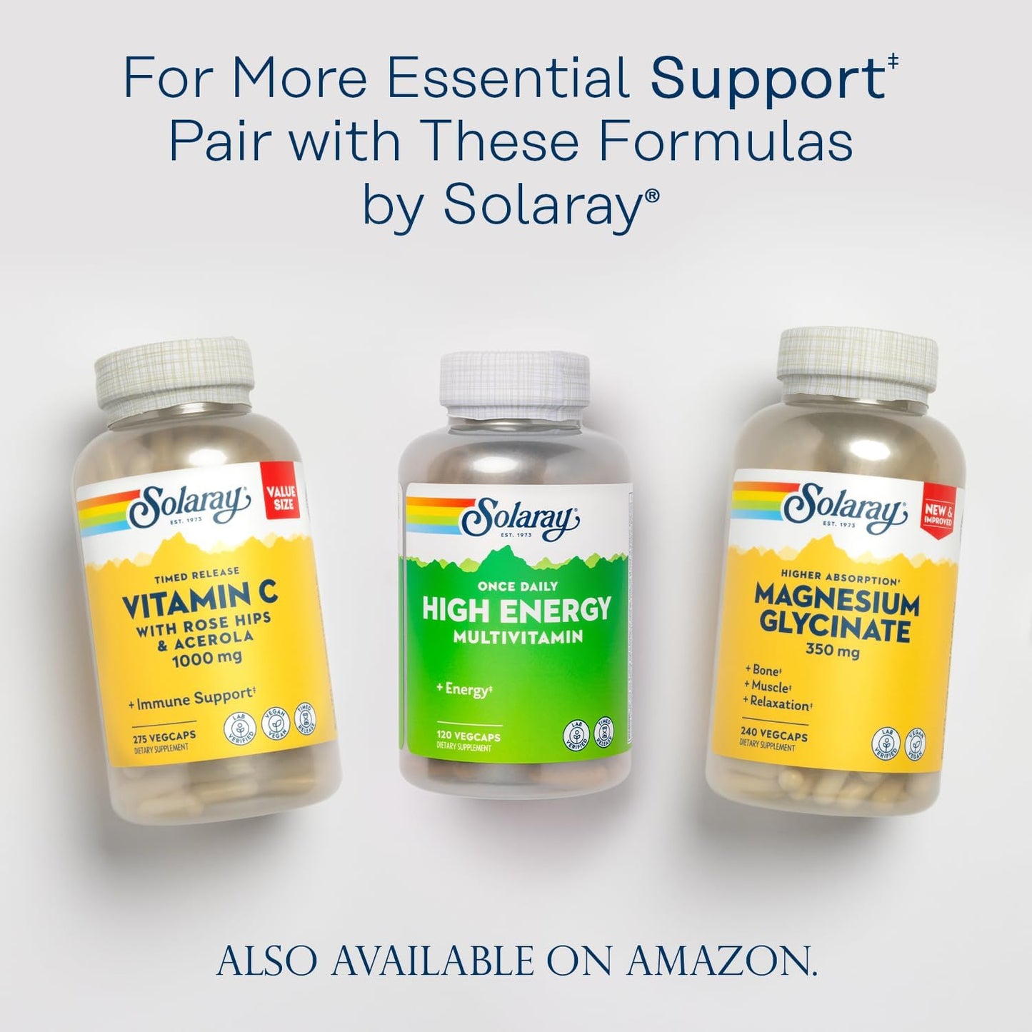 High Energy Multivitamin by SOLARAY | Timed-Release Formula | Whole Food & Herb Base | Non-GMO | Daily Use