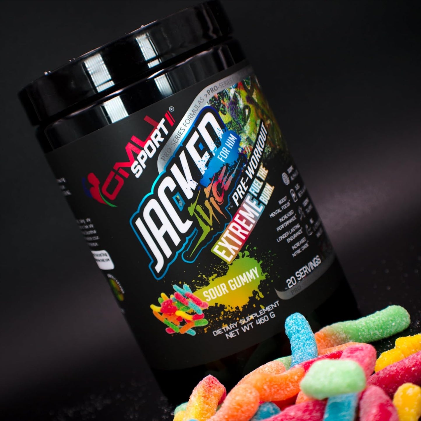 High Energy Pre-Workout Powder for Men & Women - GMU SPORT Jacked Juice with Citrulline Malate, Creatine, Beta Alanine, B-Vitamin Boost - 40 Servings