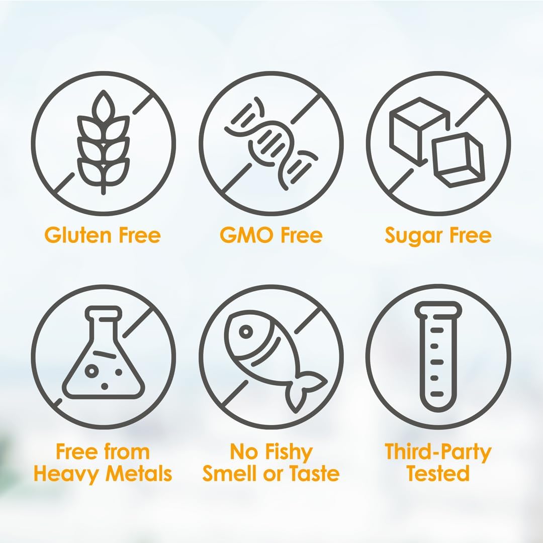 High EPA Fish Oil Supplements - Triple Strength Omega-3 with DHA, Burpless Wild Caught Fish Oil Softgels, 120 Count