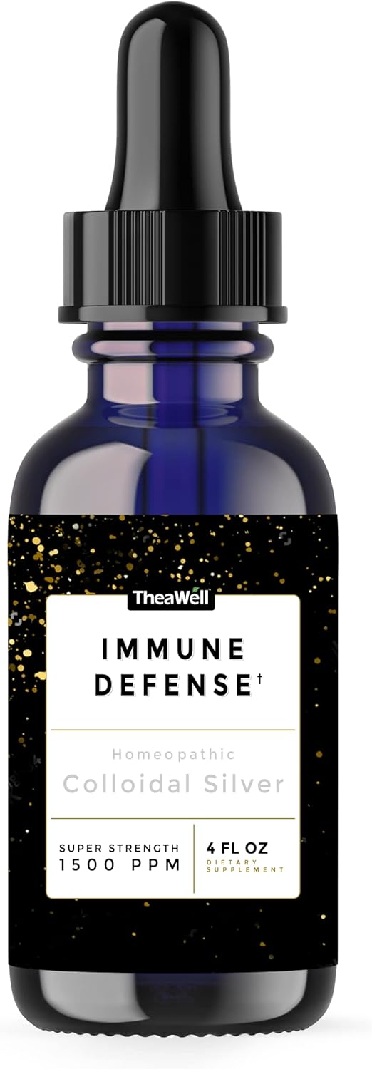 High-Grade Mild Silver Protein 1500 PPM Colloidal Silver for Immune Defense - TheaWell (4 Fl Oz)