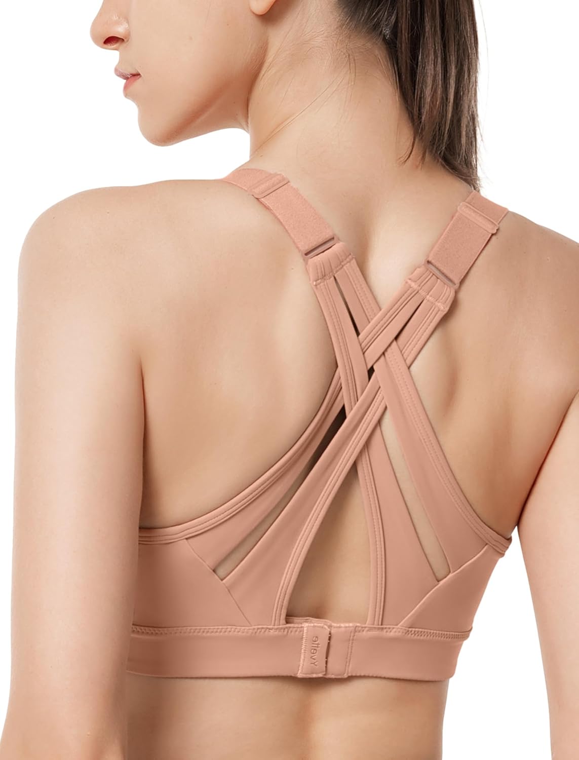 High Impact Adjustable Criss Cross Back Sports Bra - Full Support for Large Bust, No Bounce Technology by Yvette