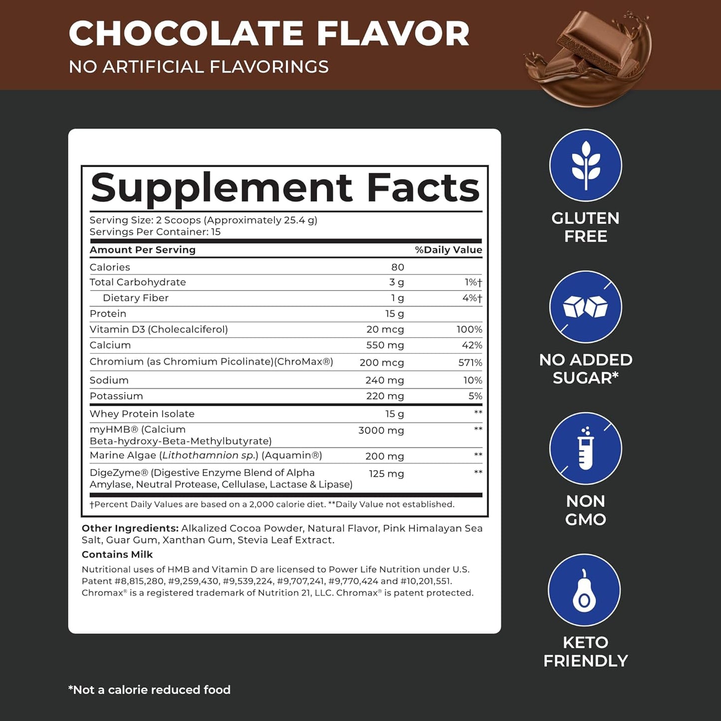 High Impact Grass Fed Whey Protein by POWERLIFE Tony Horton with 3000 MG of HMB, Non-GMO & Sugar-Free Chocolate Formula for High Impact Endurance